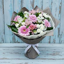 Букет цветов из:  Герберы, Альстромерии и Хризантемы #REPLACE_PRED# Спасское Нижегородская область