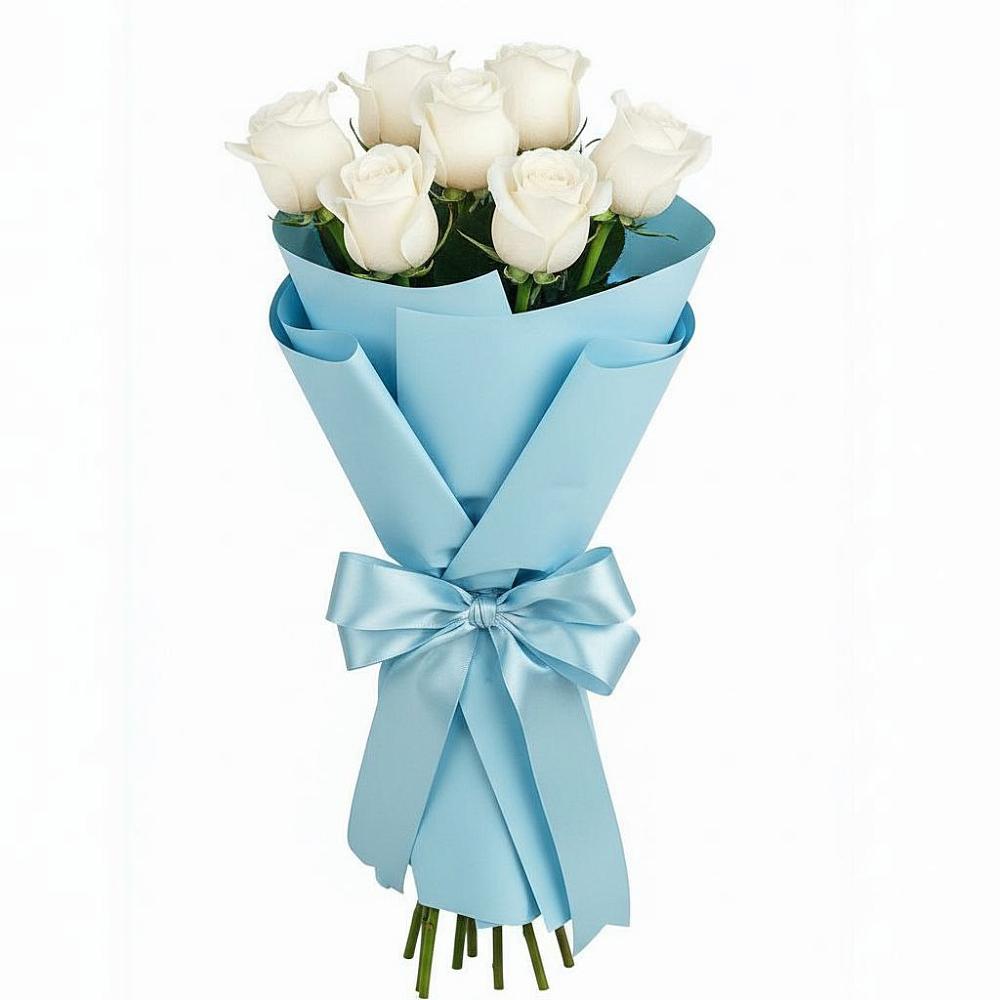 Букет 7 белых роз Проуд в Спасское Нижегородская область
