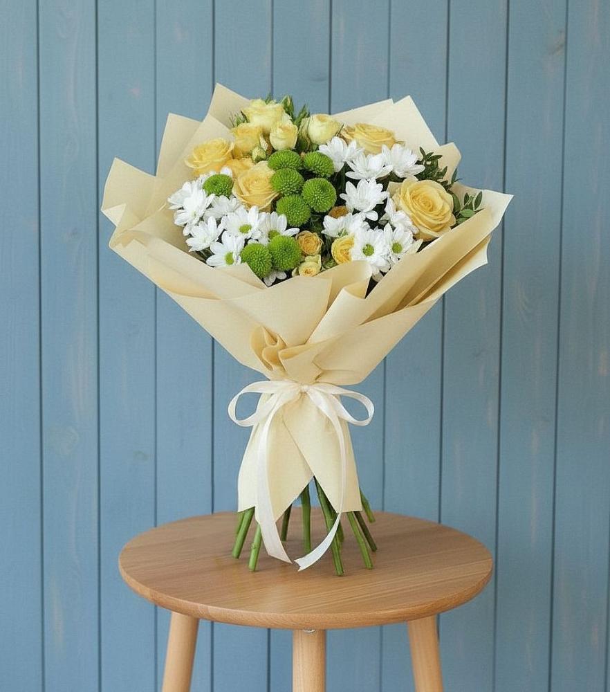 Букет цветов из: Хризантемы и Розы в Спасское Нижегородская область