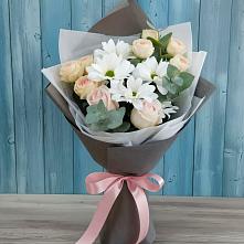 Букет цветов из:  Хризантемы и Розы в Спасское Нижегородская область