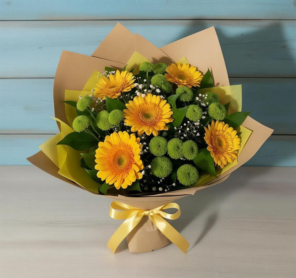 Букет цветов из: Герберы и Хризантемы в Спасское Нижегородская область