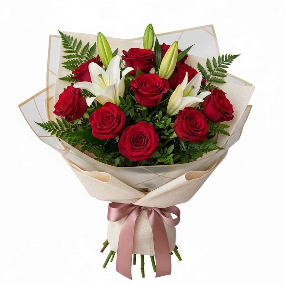 Букет цветов из: Лилии и Розы в Спасское Нижегородская область