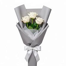 Букет 3 белые розы в Спасское Нижегородская область