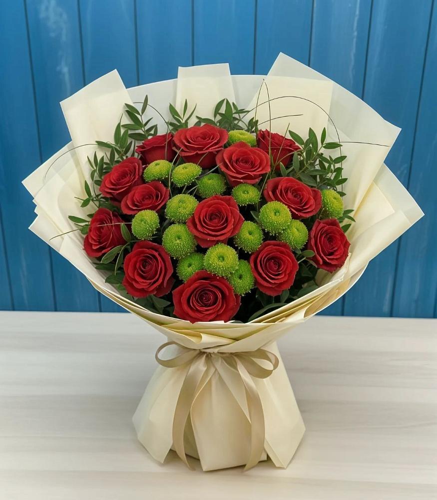 Букет цветов из: Розы и Хризантемы в Спасское Нижегородская область