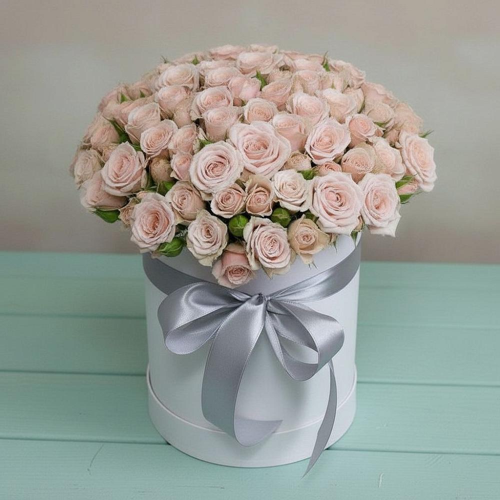 Цветочная композиция из Розы в шляпной коробке в Спасское Нижегородская область